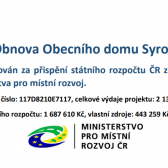 Obnova Obecního domu Syrovín